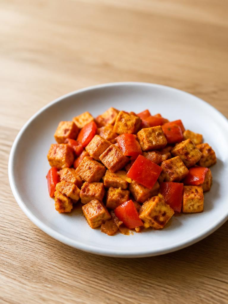 Tofu sauté au poivron rouge et au paprika