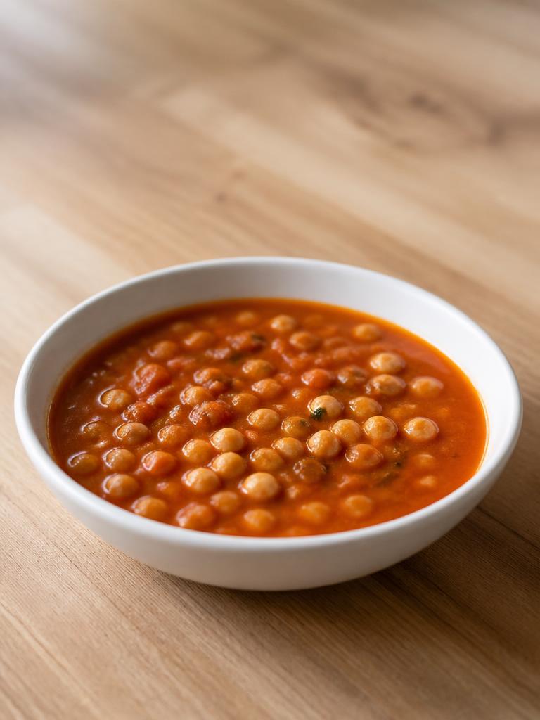 Soupe de tomate enrichie aux pois chiches
