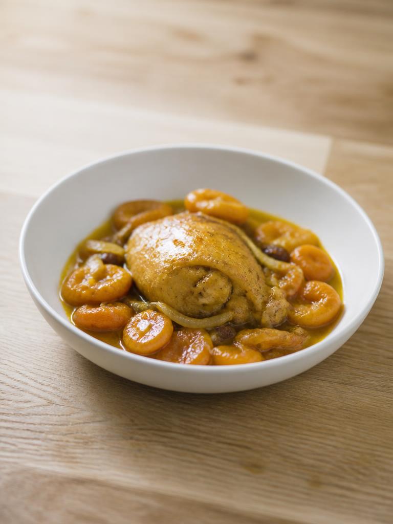 Tajine de poulet aux abricots secs