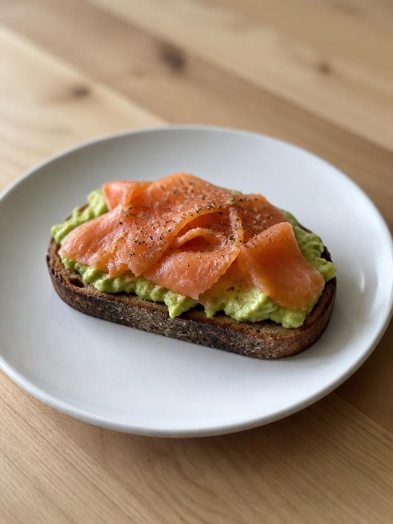 Tartine à l'avocat et au saumon fumé