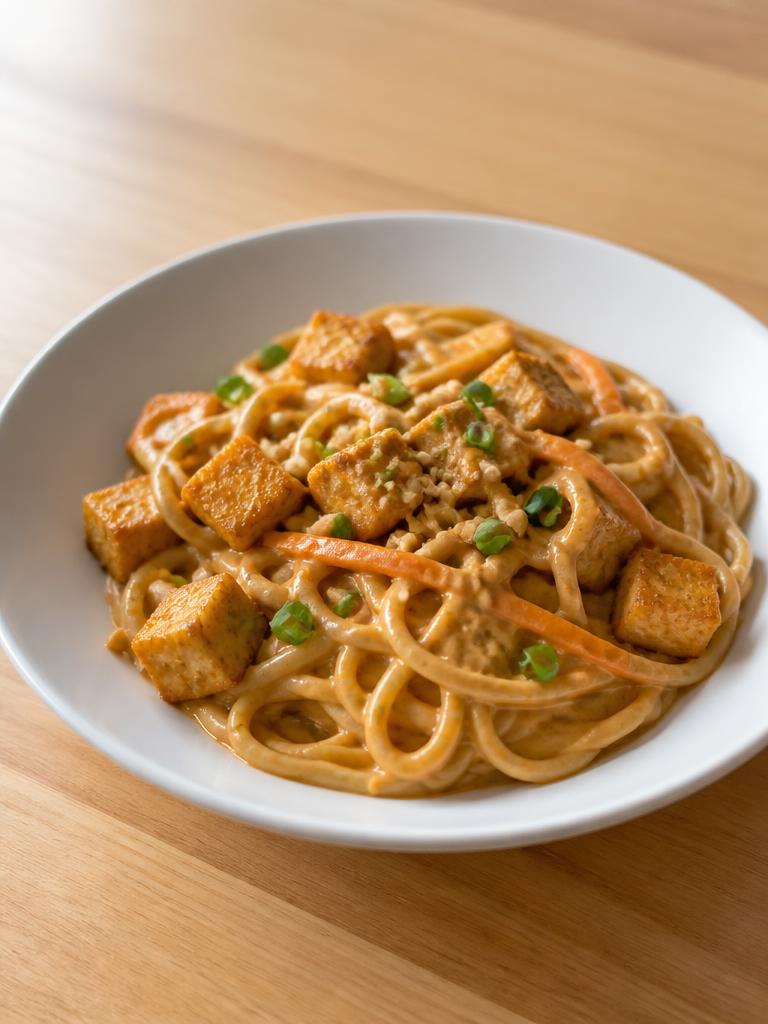 Nouilles au tofu et sauce cacahuète