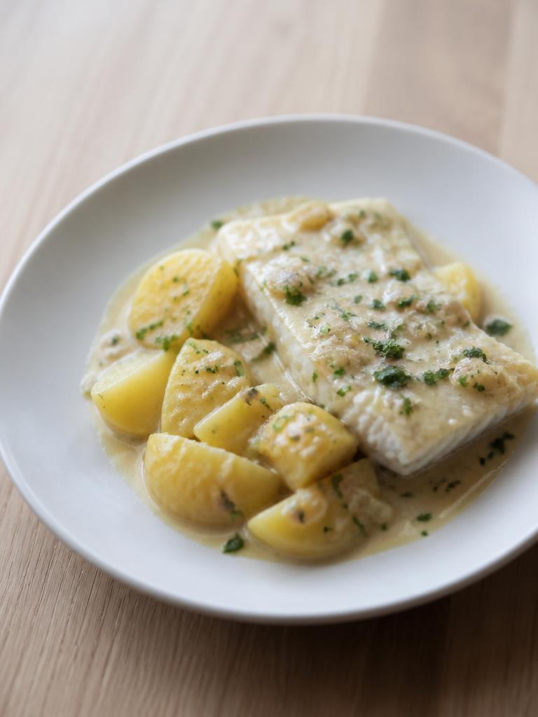 Colin au lait de coco et pommes de terre