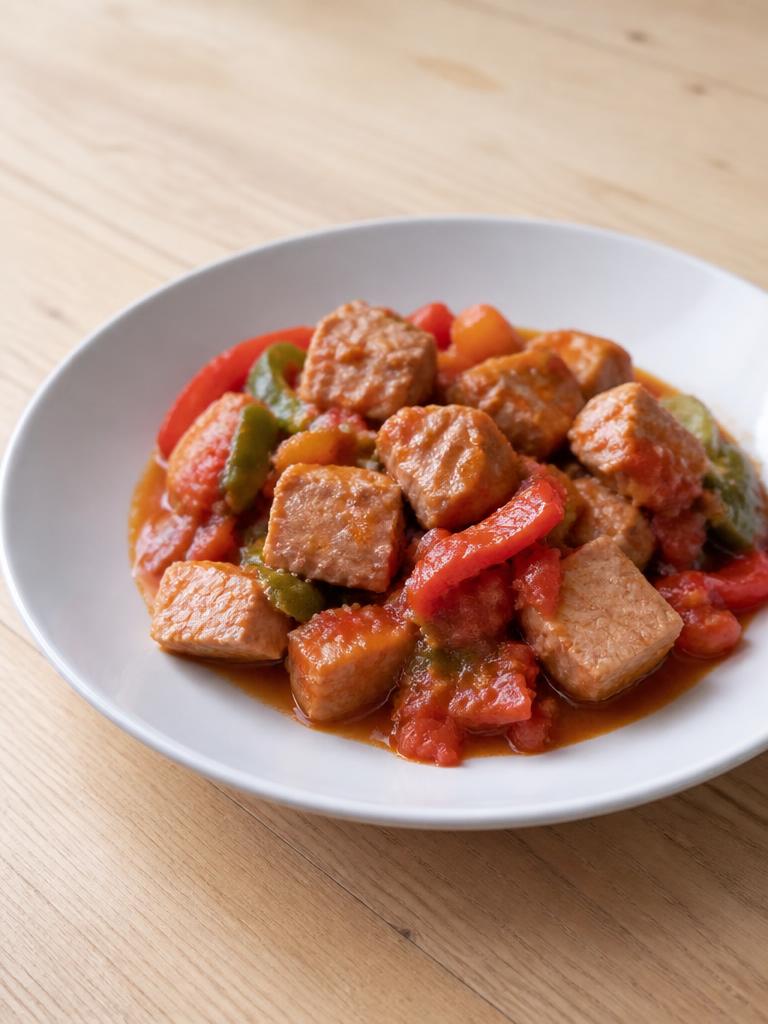 Poêlée de thon à la tomate et poivron