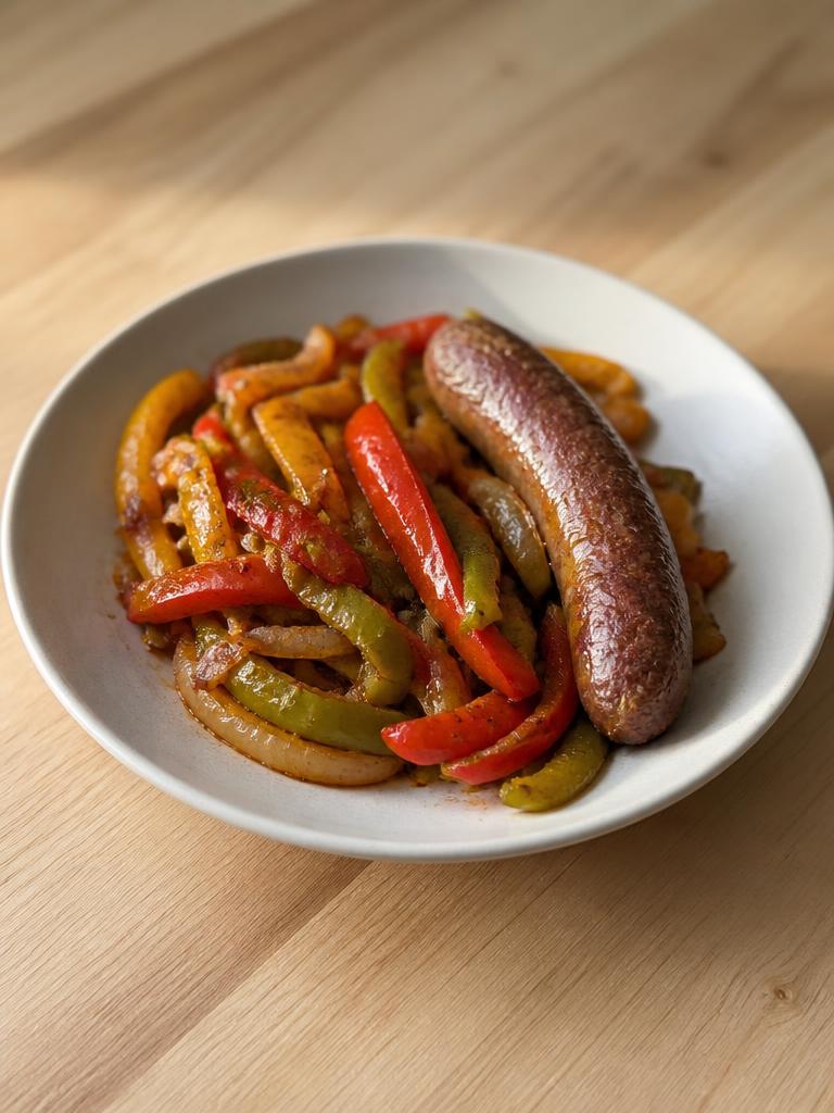 Merguez et poivrons au cumin à l'air fryer