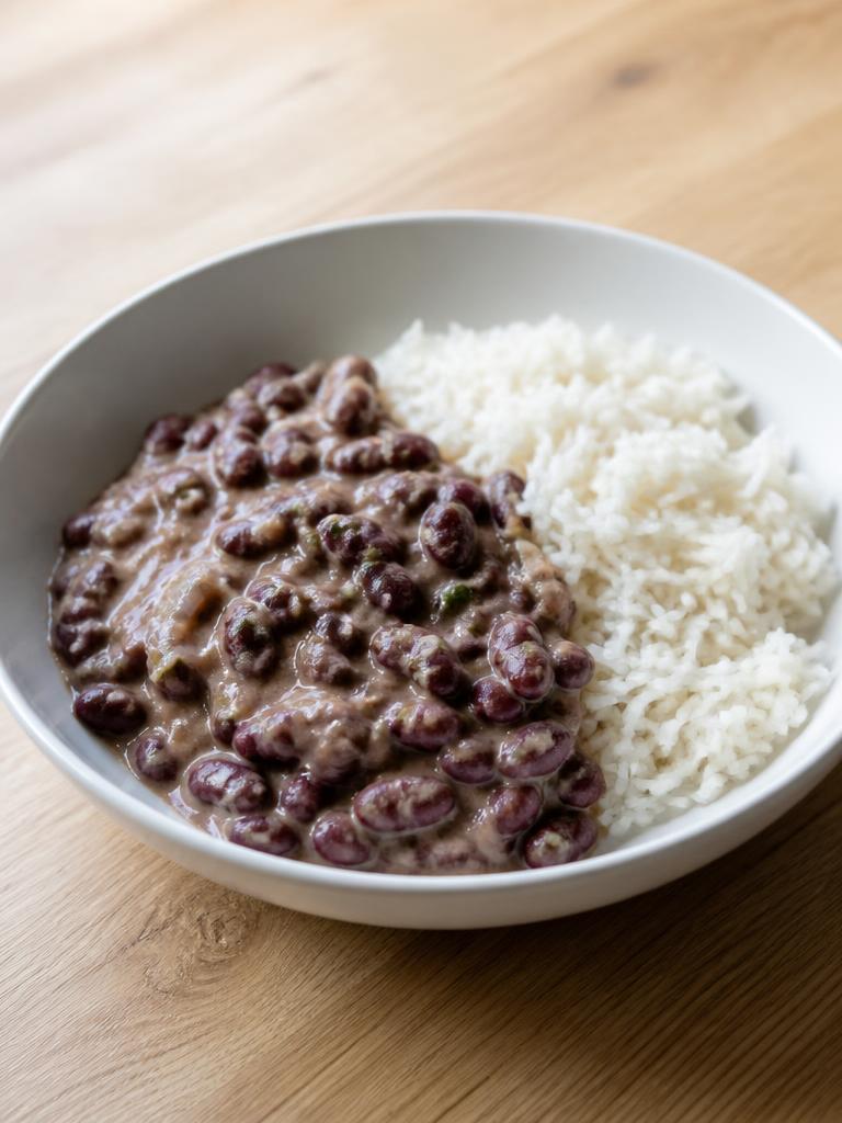 Haricots rouges au lait de coco et riz basmati