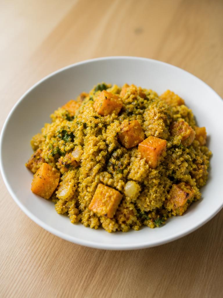 Quinoa à la butternut rôtie et au curcuma
