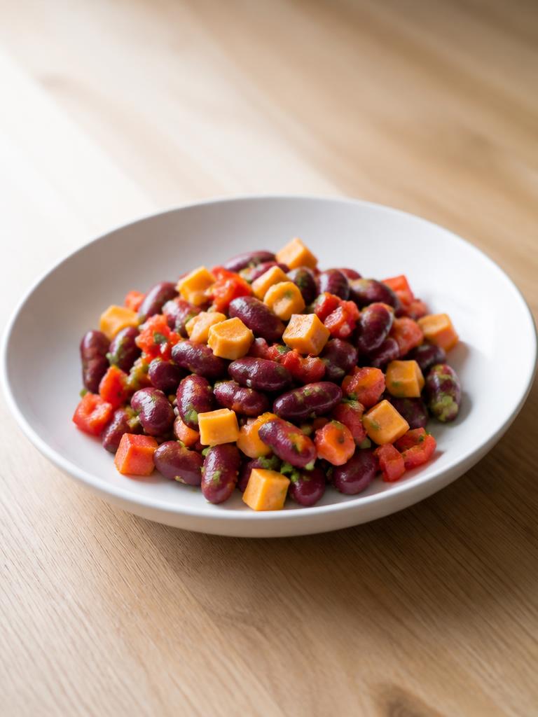 Salade de haricots rouges au cheddar et poivron