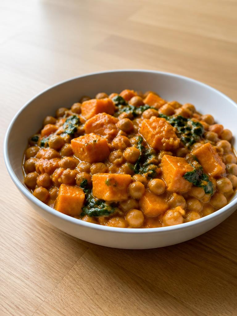 Curry de pois chiches à la patate douce