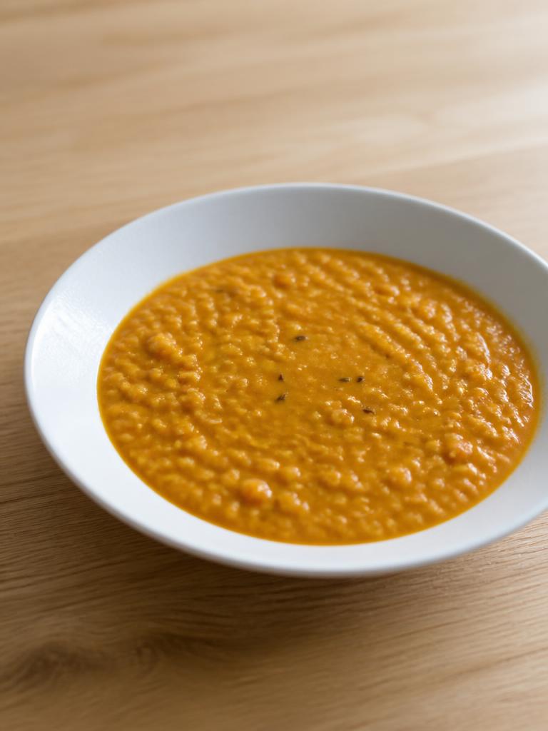 Soupe de lentilles corail au cumin