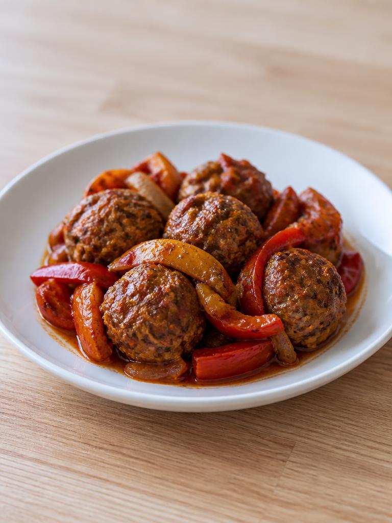 Boulettes de bœuf au four aux poivrons et au cumin