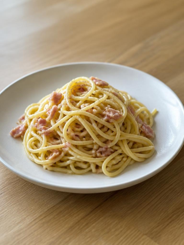 Spaghetti au beurre et jambon