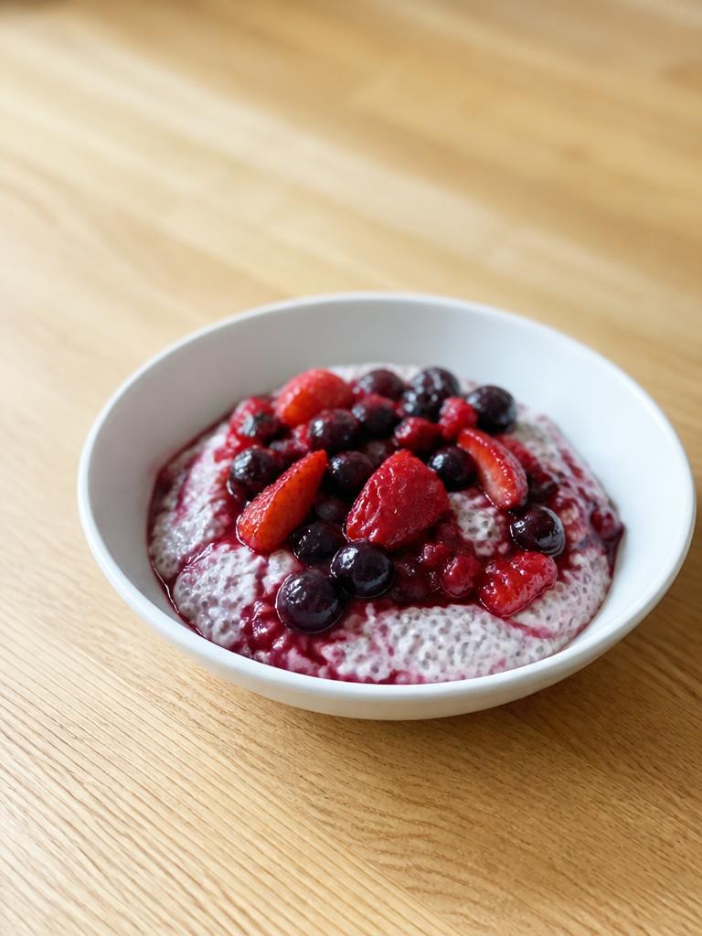 Pudding de chia vanille et fruits rouges