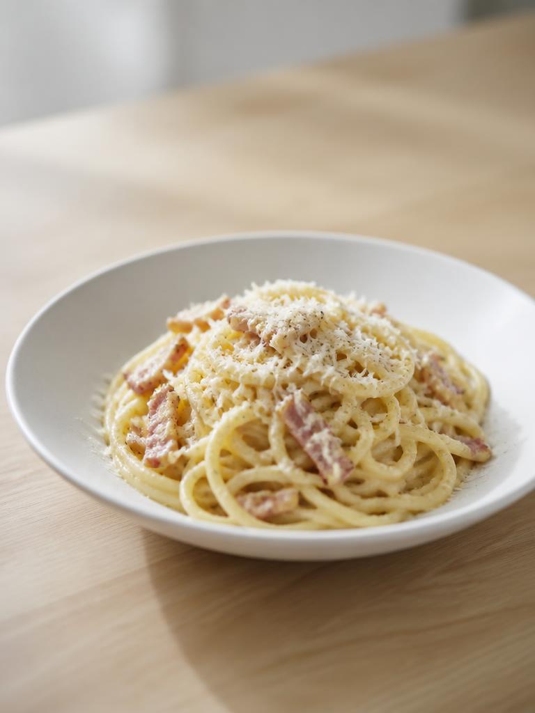 Boîte de spaghetti, lardons et parmesan