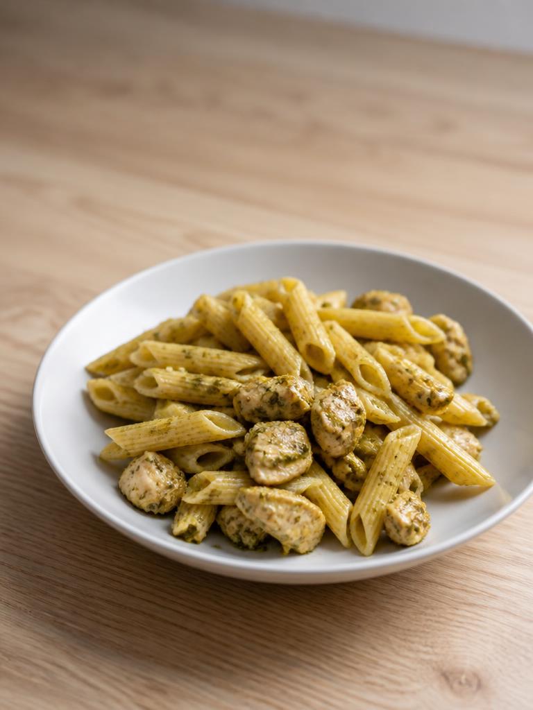 Penne au poulet et pesto