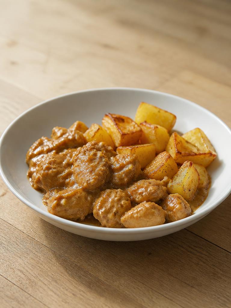 Poulet au beurre de cacahuète et pommes de terre