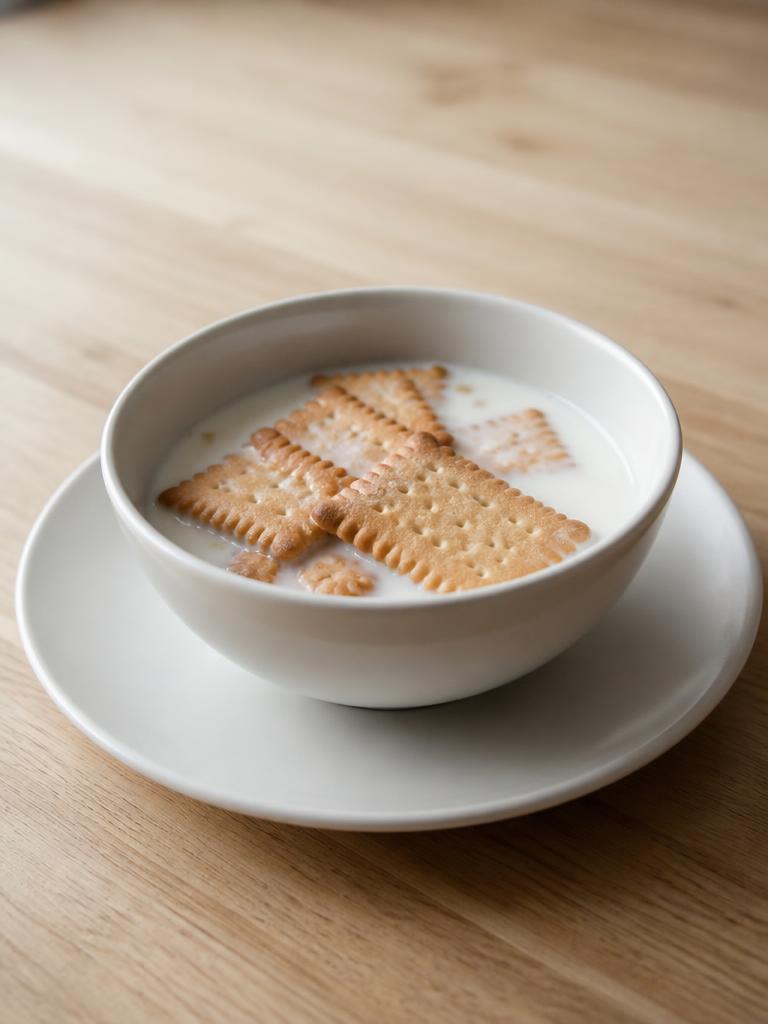 Bol de lait et biscuits petit-beurre