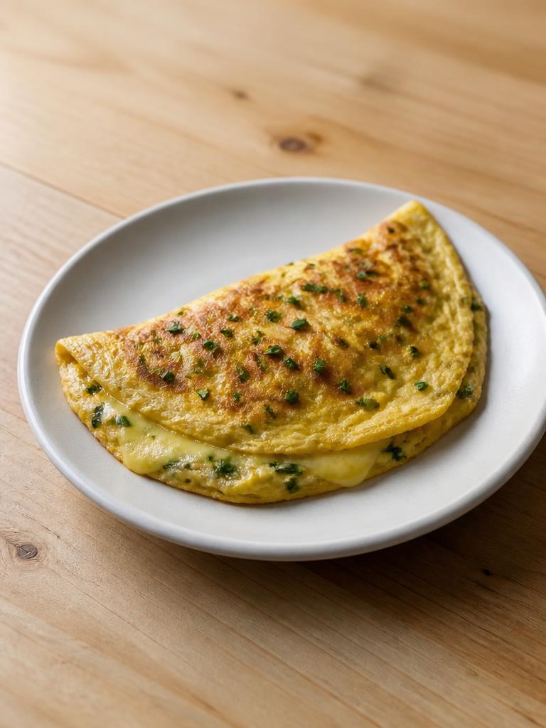 Omelette au comté et à la ciboulette