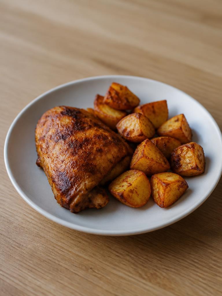 Poulet au paprika et pommes de terre à l'air fryer