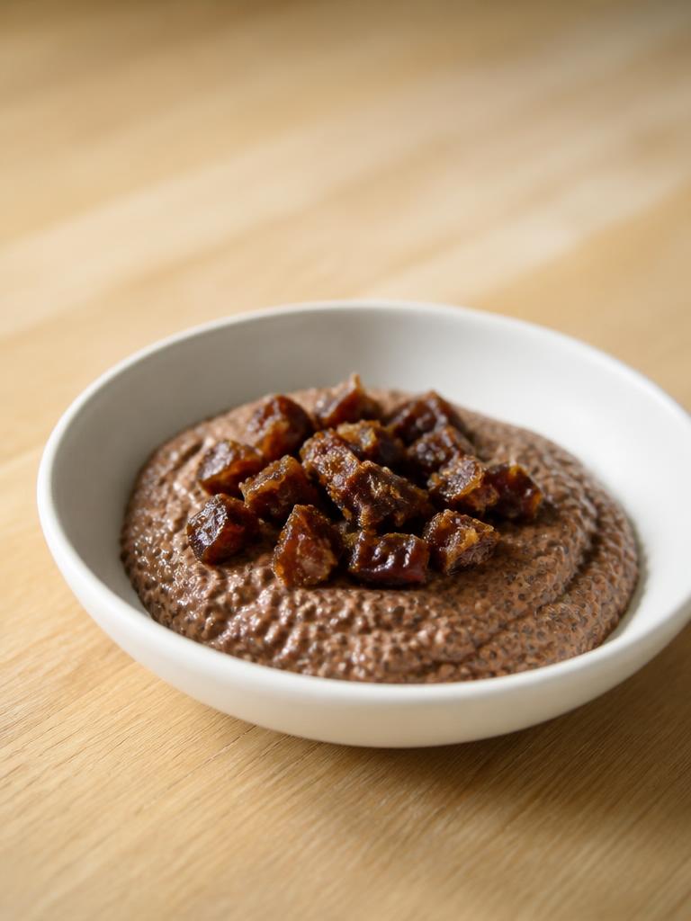 Pudding de chia au cacao et dattes
