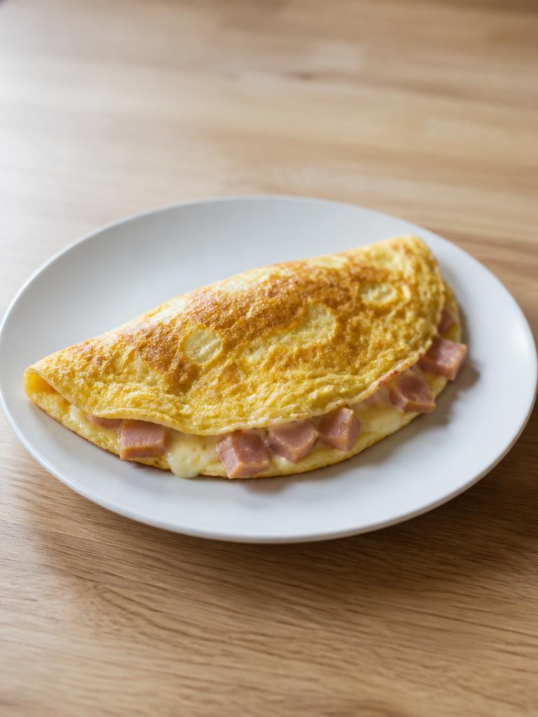 Omelette au bol au jambon et emmental