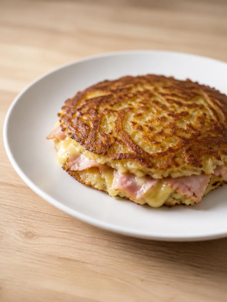 Galettes de pommes de terre au jambon et comté
