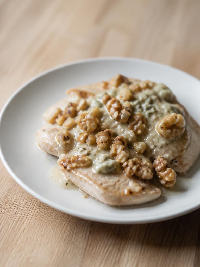 Dinde au roquefort et aux noix