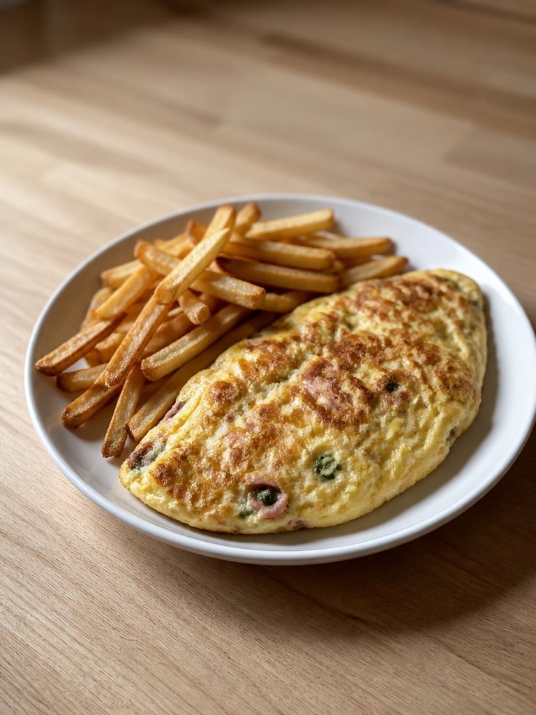 Omelette au four et frites
