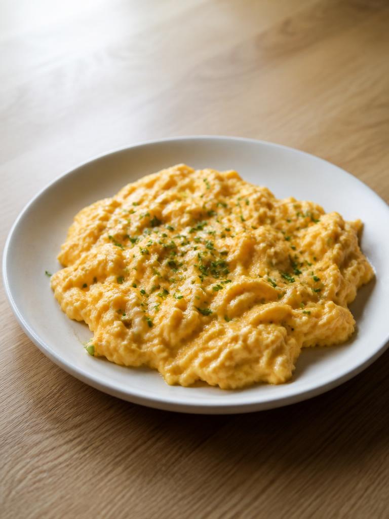 Œufs brouillés à la crème et ciboulette