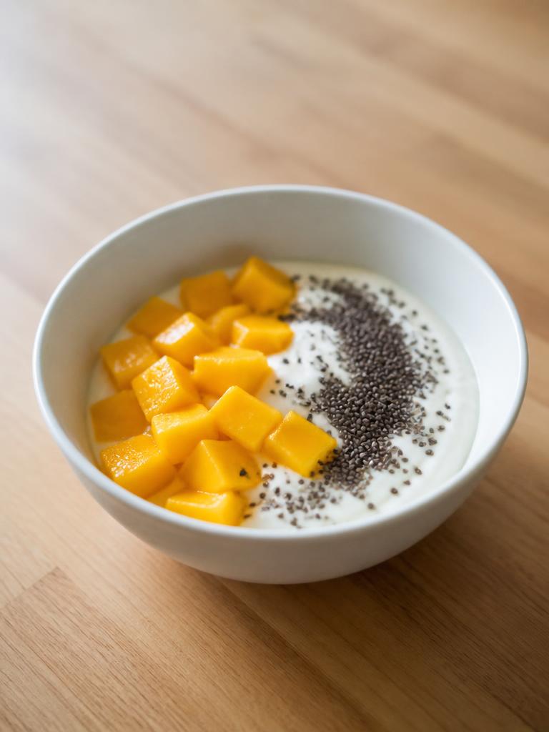 Bol de yaourt, mangue et graines de chia
