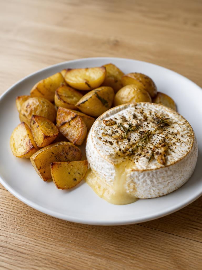 Camembert rôti et pommes de terre