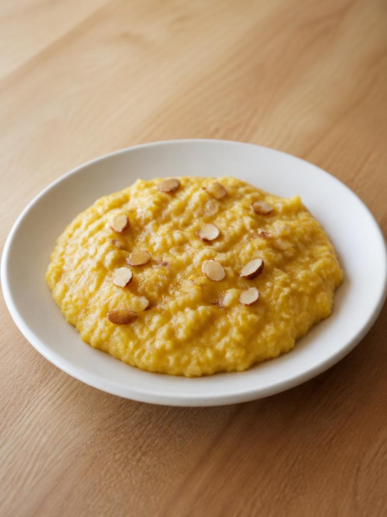 Polenta au lait de coco et aux amandes