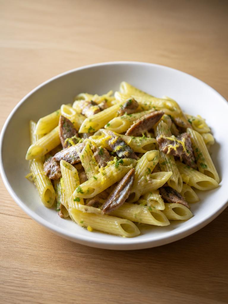 Penne aux sardines et au citron