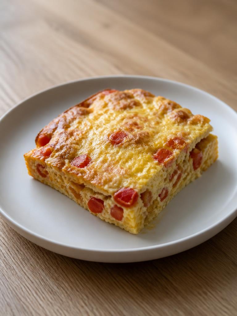 Boîte d'omelette au four, poivron et emmental