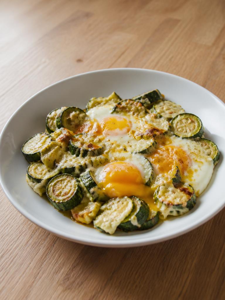 Courgettes rôties à la mozzarella et aux œufs