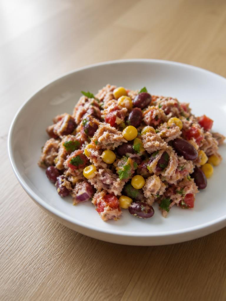 Salade de thon, maïs et haricots rouges