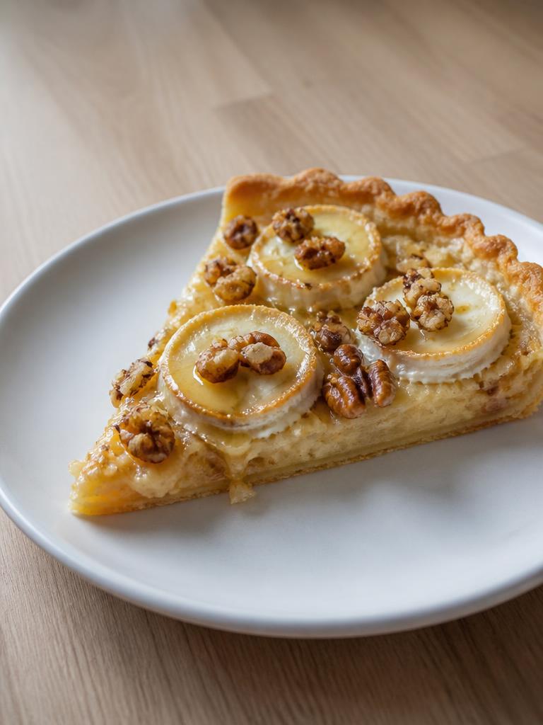Tarte au chèvre, miel et noix