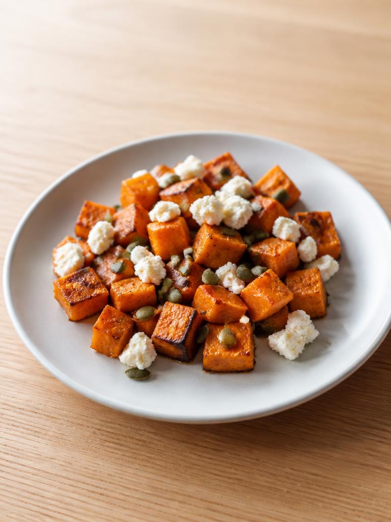 Patate douce, feta et graines de courge à l'air fryer