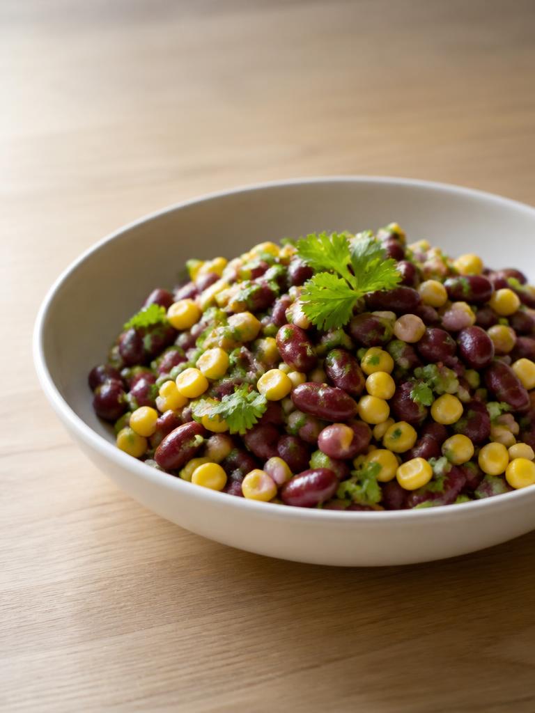 Salade de haricots rouges, maïs et coriandre