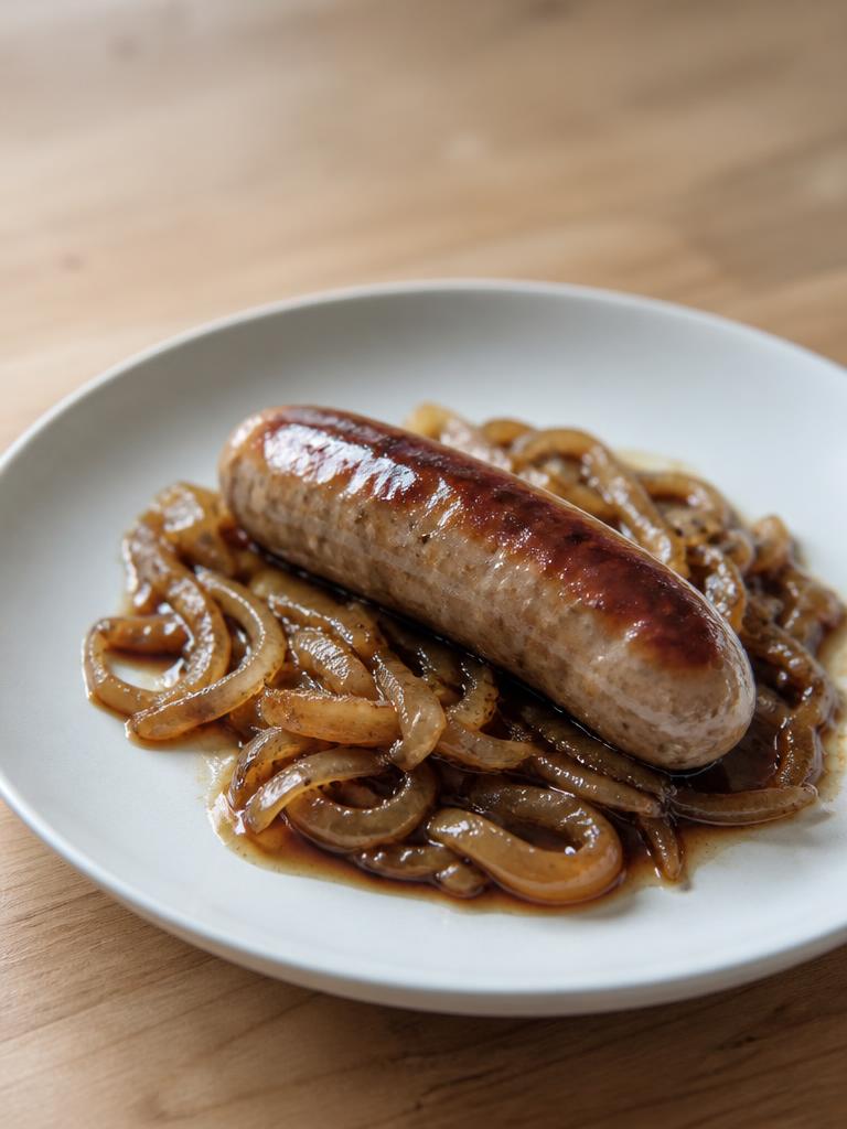 Chipolatas aux oignons fondus et balsamique