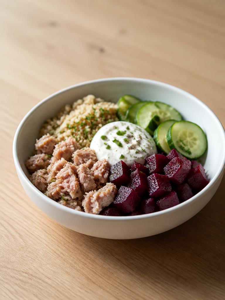 Bowl au thon, betterave et skyr