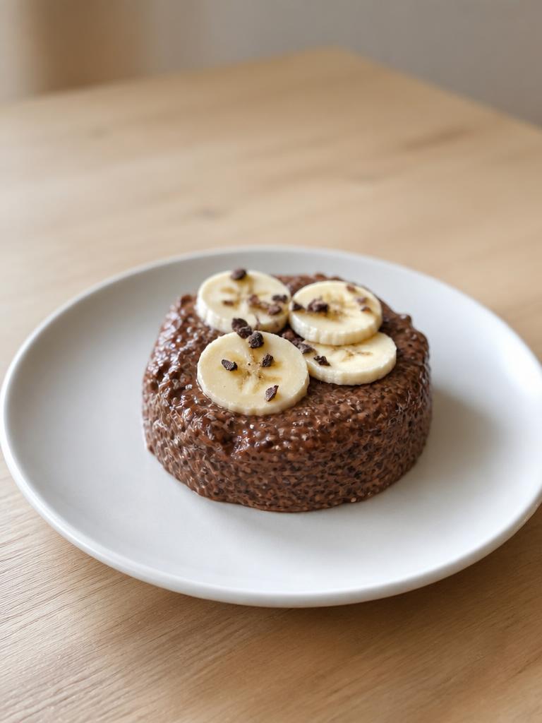 Pudding de chia au chocolat et à la banane