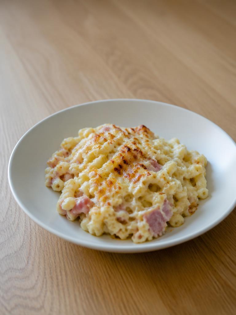 Gratin express de coquillettes au jambon