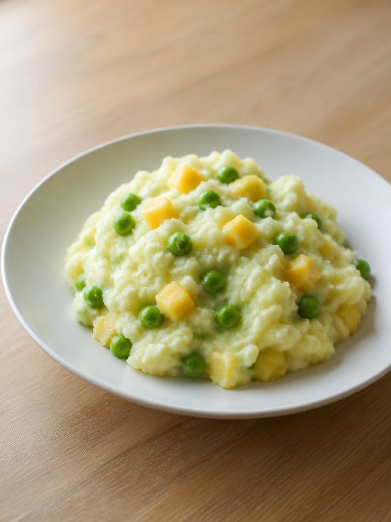 Purée de pommes de terre au comté et petits pois