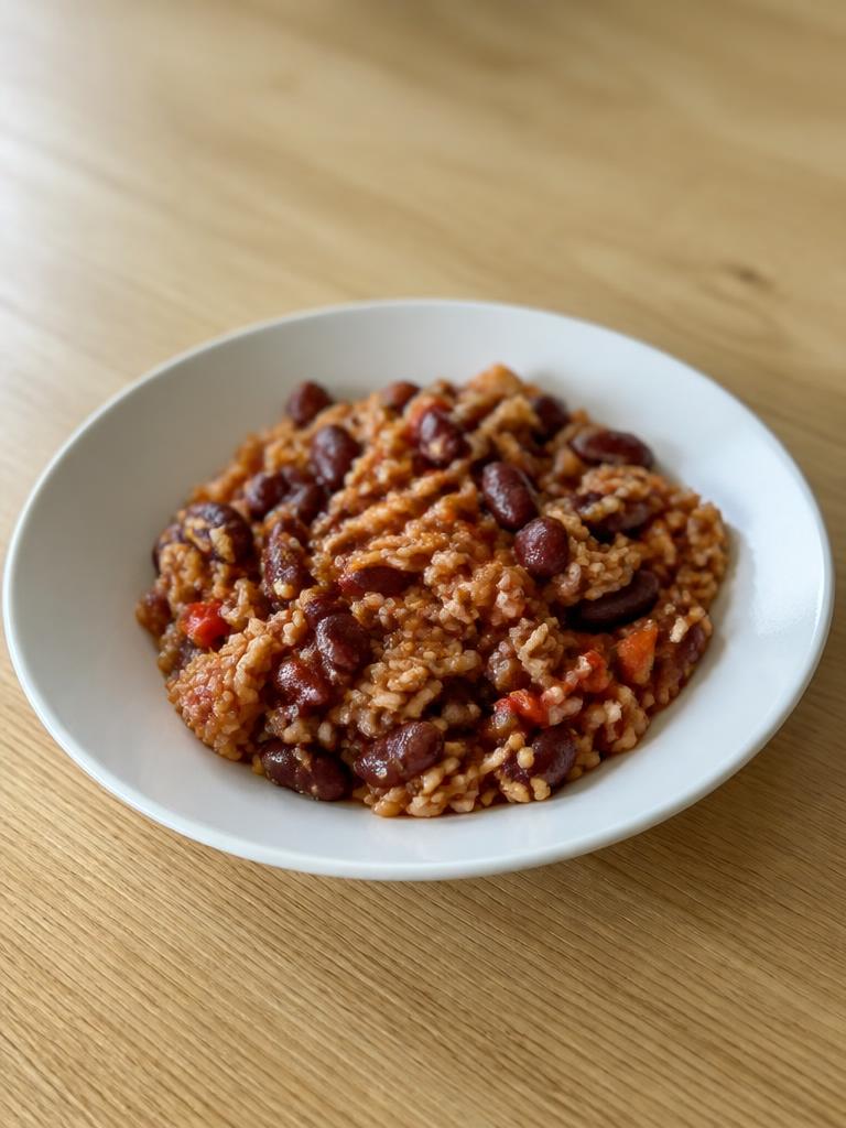 Haricots rouges au riz et au piment