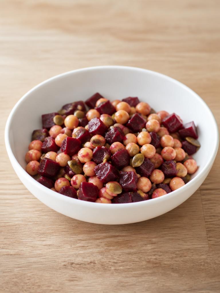 Boîte de pois chiches, betterave et graines de courge