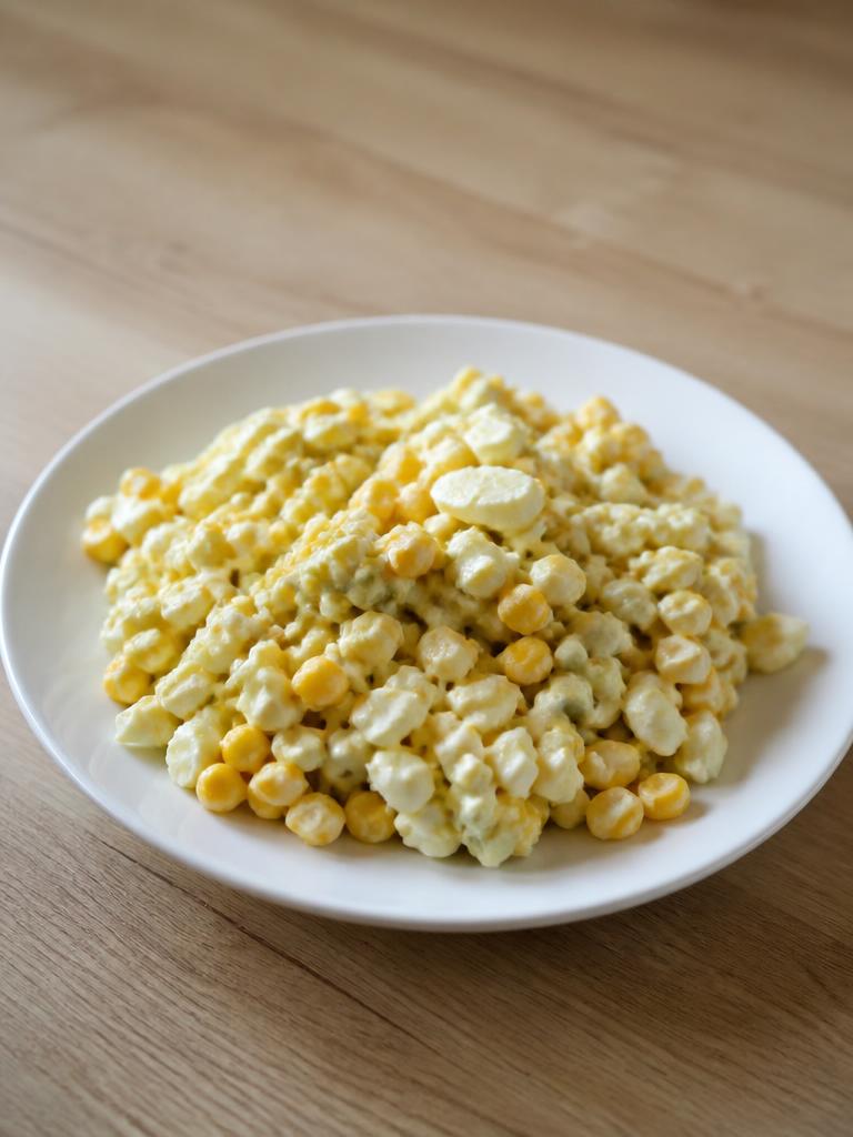 Salade d'œufs durs, maïs et cornichons