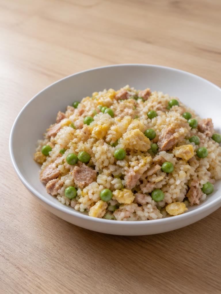 Riz cantonais au thon et petits pois