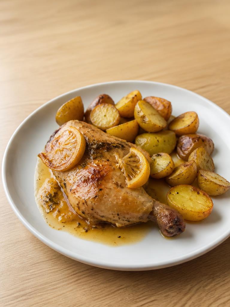 Poulet au citron et pommes de terre sautées