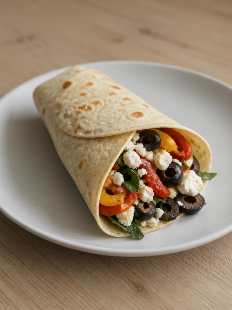 Wrap à la feta, poivron et olives