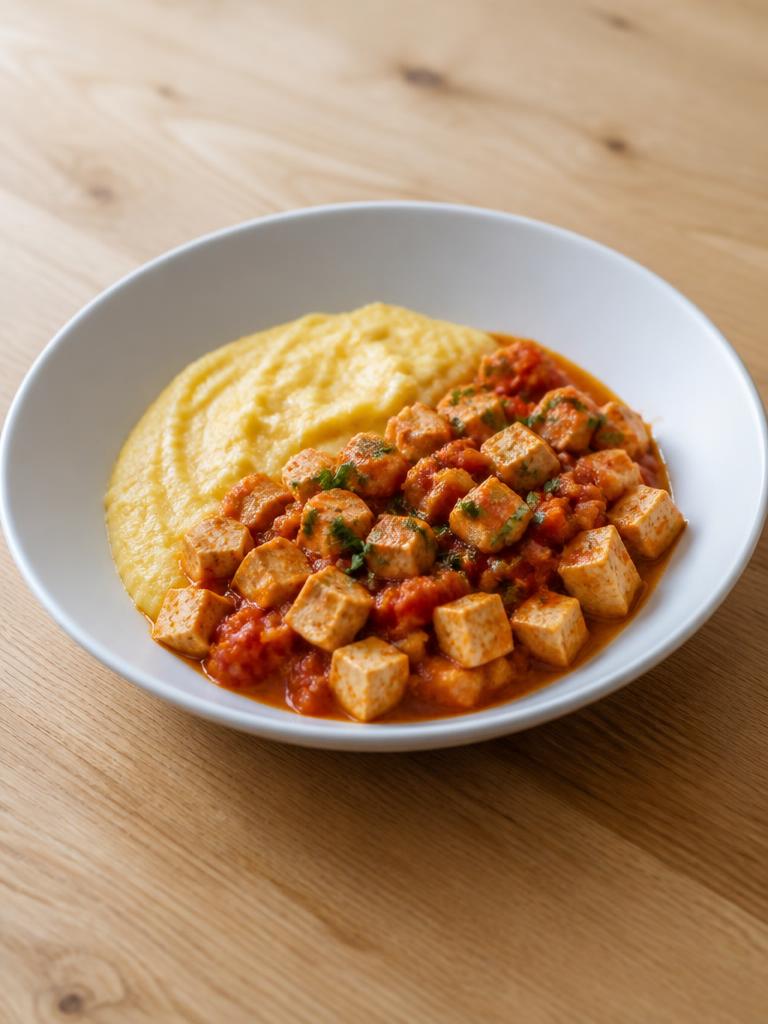 Tofu à la tomate et polenta crémeuse